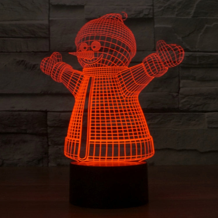 7 Color Discoloration Creative Visual Stereo Lamp Desk Lamp Night Light, 2923 Snowman Style