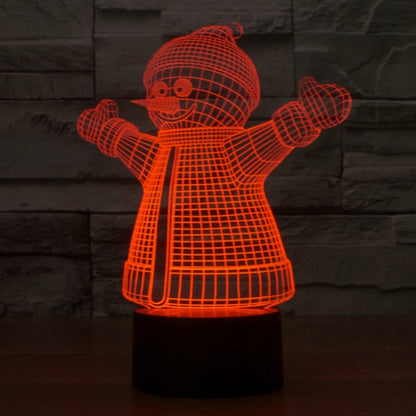 7 Color Discoloration Creative Visual Stereo Lamp Desk Lamp Night Light, 2923 Snowman Style