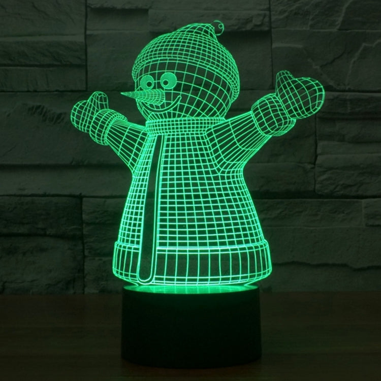 7 Color Discoloration Creative Visual Stereo Lamp Desk Lamp Night Light, 2923 Snowman Style