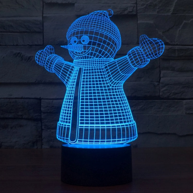 7 Color Discoloration Creative Visual Stereo Lamp Desk Lamp Night Light, 2923 Snowman Style