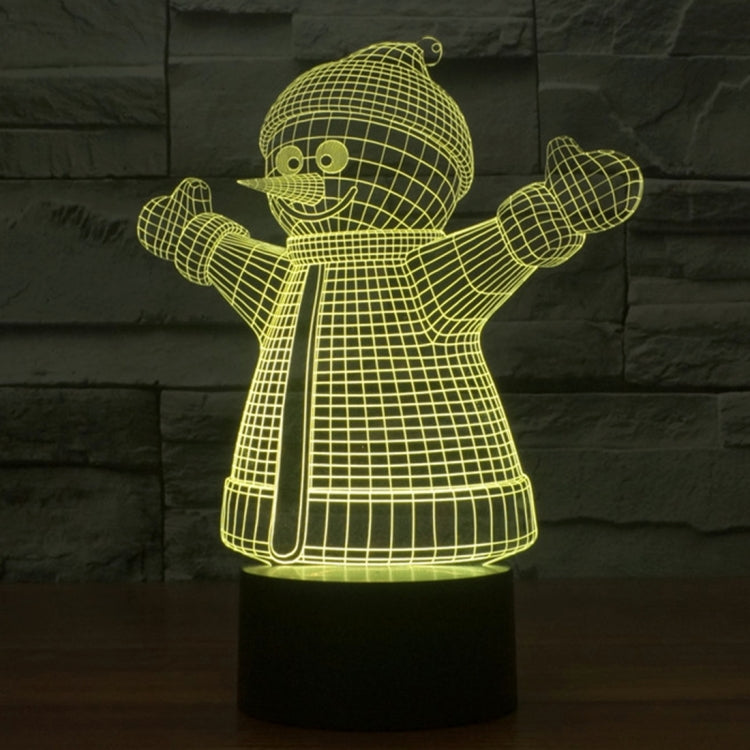7 Color Discoloration Creative Visual Stereo Lamp Desk Lamp Night Light, 2923 Snowman Style
