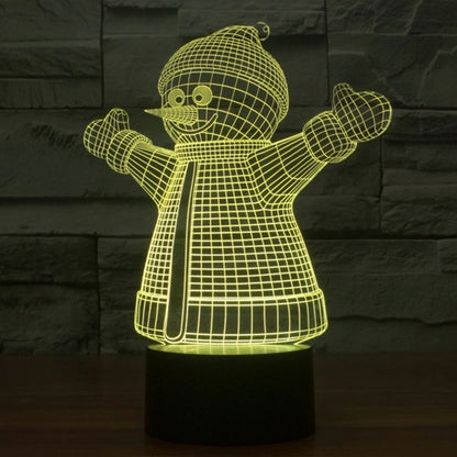 7 Color Discoloration Creative Visual Stereo Lamp Desk Lamp Night Light, 2923 Snowman Style