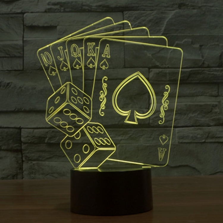 7 Color Discoloration Creative Visual Stereo Lamp Desk Lamp Night Light, Poker Style