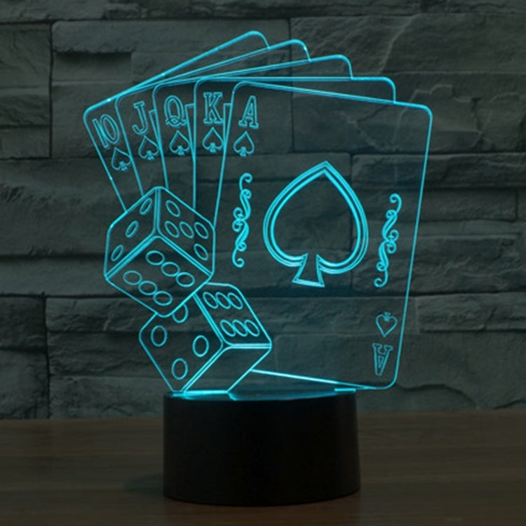 7 Color Discoloration Creative Visual Stereo Lamp Desk Lamp Night Light, Poker Style
