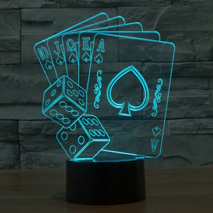 7 Color Discoloration Creative Visual Stereo Lamp Desk Lamp Night Light, Poker Style
