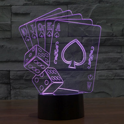 7 Color Discoloration Creative Visual Stereo Lamp Desk Lamp Night Light, Poker Style