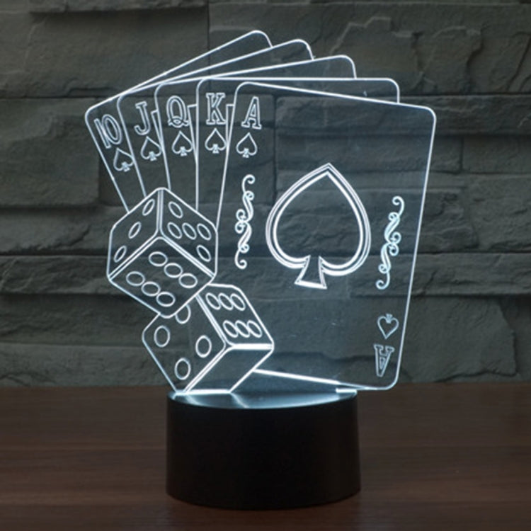 7 Color Discoloration Creative Visual Stereo Lamp Desk Lamp Night Light, Poker Style