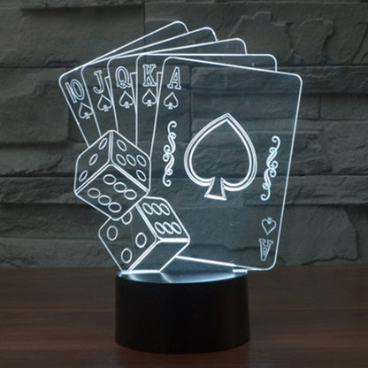 7 Color Discoloration Creative Visual Stereo Lamp Desk Lamp Night Light, Poker Style