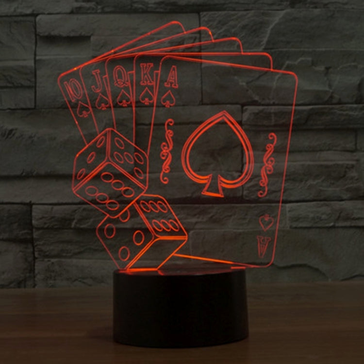 7 Color Discoloration Creative Visual Stereo Lamp Desk Lamp Night Light, Poker Style