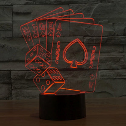 7 Color Discoloration Creative Visual Stereo Lamp Desk Lamp Night Light, Poker Style