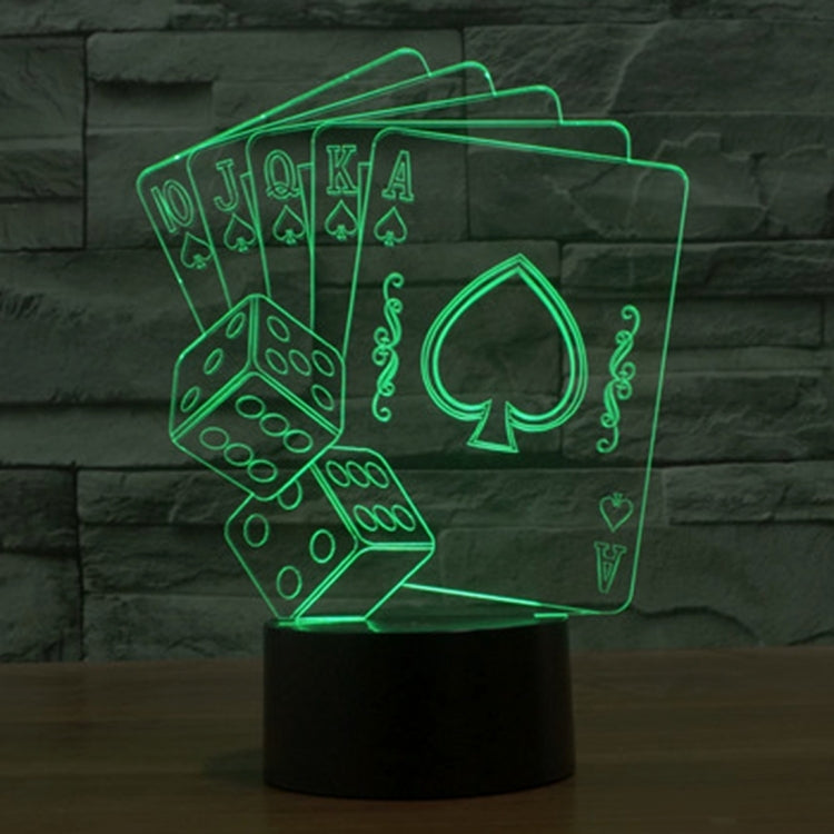 7 Color Discoloration Creative Visual Stereo Lamp Desk Lamp Night Light, Poker Style