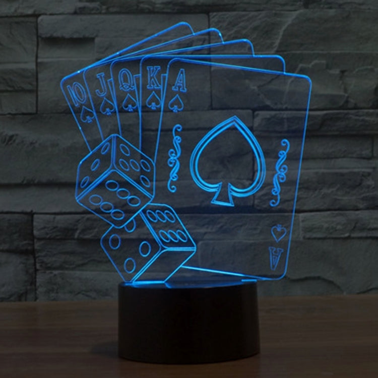 7 Color Discoloration Creative Visual Stereo Lamp Desk Lamp Night Light, Poker Style