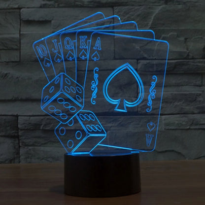 7 Color Discoloration Creative Visual Stereo Lamp Desk Lamp Night Light, Poker Style