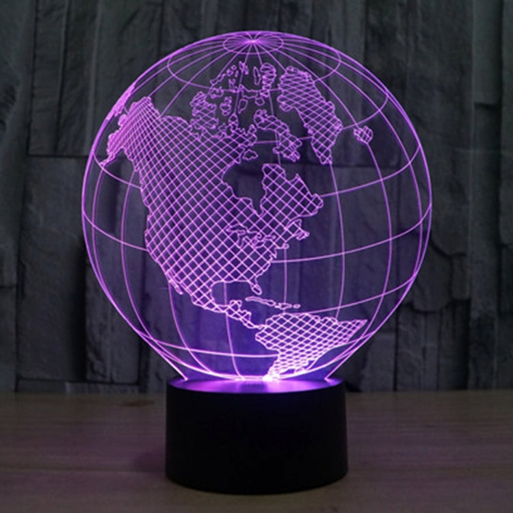 7 Colour Discoloration Creative Visual Stereo Lamp Desk Lamp Night Light, America Globe Style
