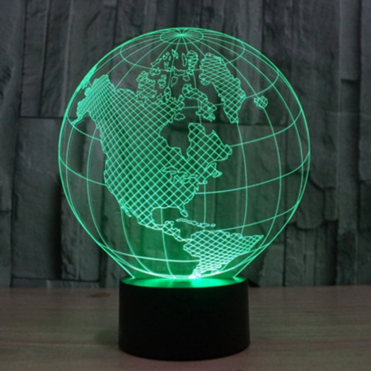 7 Colour Discoloration Creative Visual Stereo Lamp Desk Lamp Night Light, America Globe Style