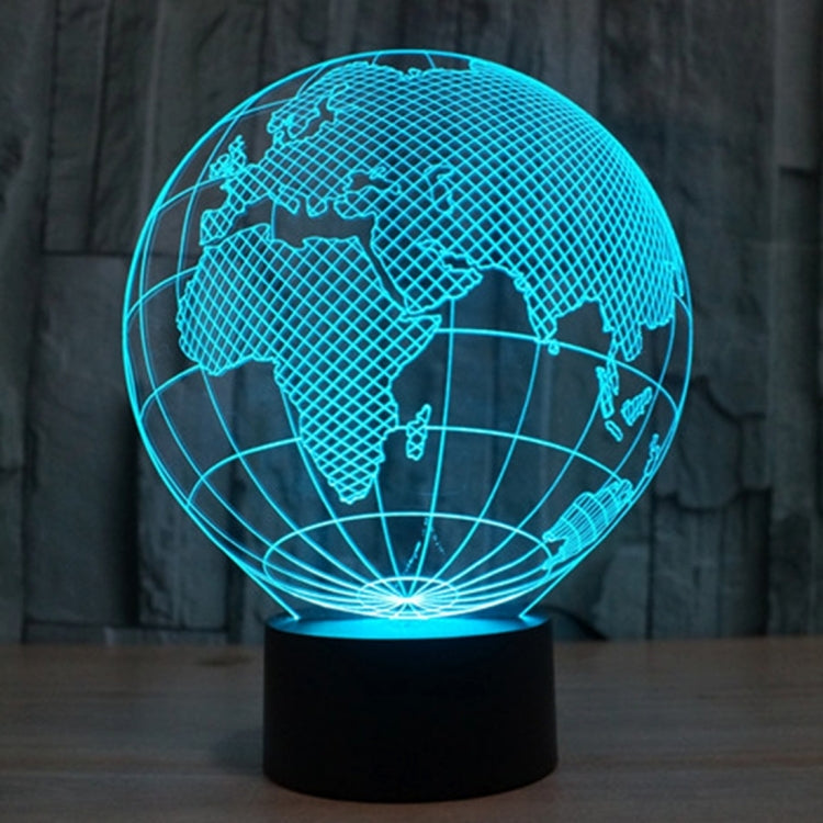 7 Colour Discoloration Creative Visual Stereo Lamp Desk Lamp Night Light, European Globe Style