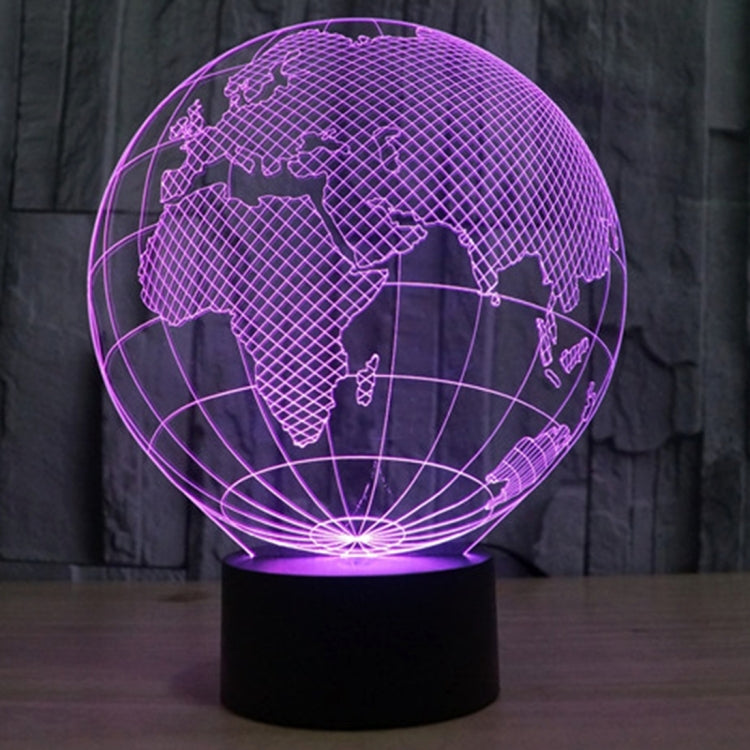 7 Colour Discoloration Creative Visual Stereo Lamp Desk Lamp Night Light, European Globe Style