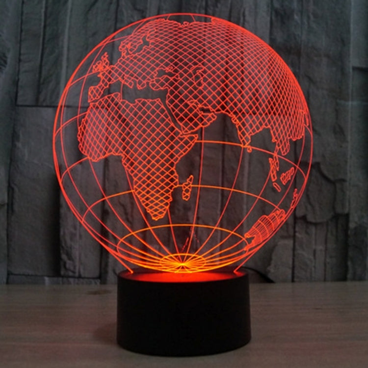 7 Colour Discoloration Creative Visual Stereo Lamp Desk Lamp Night Light, European Globe Style