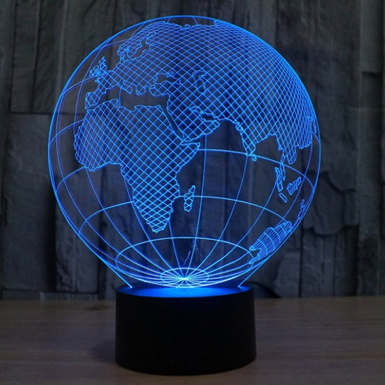 7 Colour Discoloration Creative Visual Stereo Lamp Desk Lamp Night Light, European Globe Style