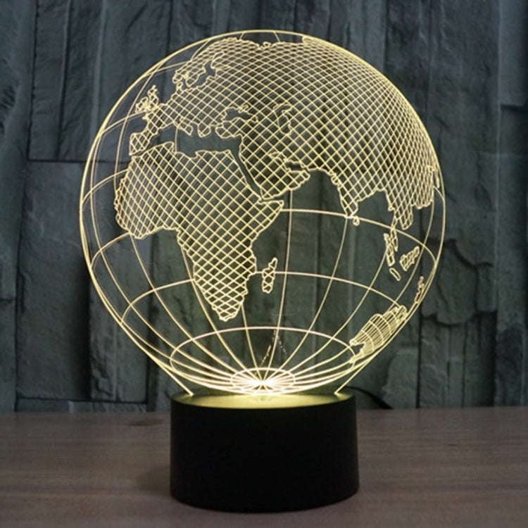 7 Colour Discoloration Creative Visual Stereo Lamp Desk Lamp Night Light, European Globe Style