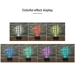 مصباح ليلي LED ثلاثي الأبعاد إبداعي بقاعدة سوداء، يعمل بمنفذ USB والبطارية، يعمل بمنفذ USB والبطارية