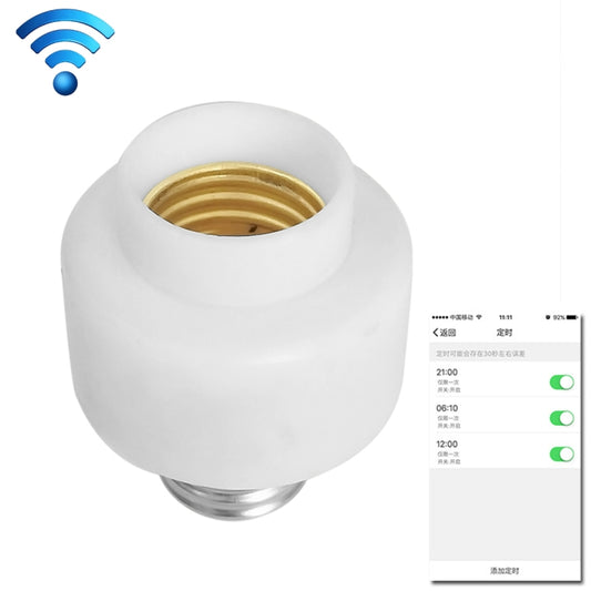 200W Max E27 APP Remote Control WiFi Smart Light Bulb Adapter Lamp Base Works with Alexa Echo & Google Home, AC 100-250V, APP Control