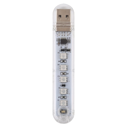 ضوء ليلي صغير محمول بمنفذ USB و5 مصابيح LED ملونة 5 فولت مع مفتاح