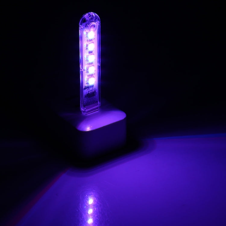 ضوء ليلي صغير محمول بمنفذ USB و5 مصابيح LED ملونة 5 فولت مع مفتاح