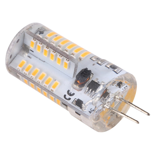 مصباح ذرة LED من السيليكون G4 2800-3200K 200LM 57LED، 3014 SMD، لون الإضاءة: أبيض دافئ، تيار متردد/تيار مستمر 12-16 فولت، 2800-3200K