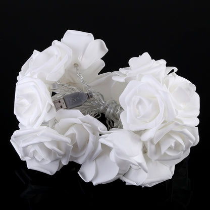 20 LEDs Teenage Style Warm Fairy Decorative Lamp for Christmas, Wedding, Bedroom, Rose