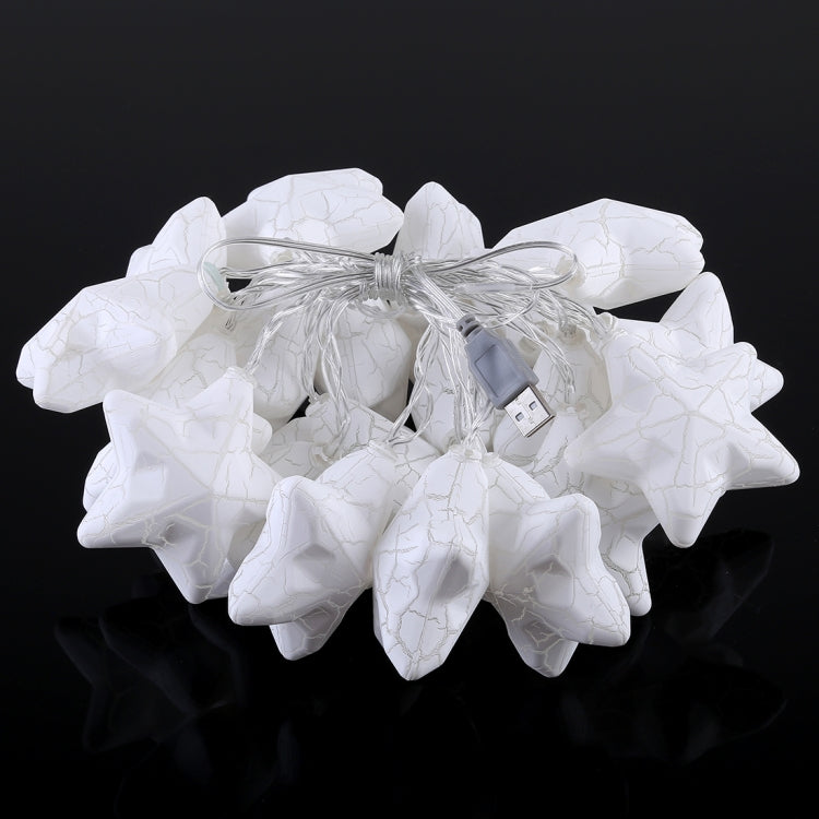 20 LEDs Teenage Style Warm Fairy Decorative Lamp for Christmas, Wedding, Bedroom, Cracked Star