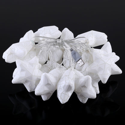 20 LEDs Teenage Style Warm Fairy Decorative Lamp for Christmas, Wedding, Bedroom, Cracked Star
