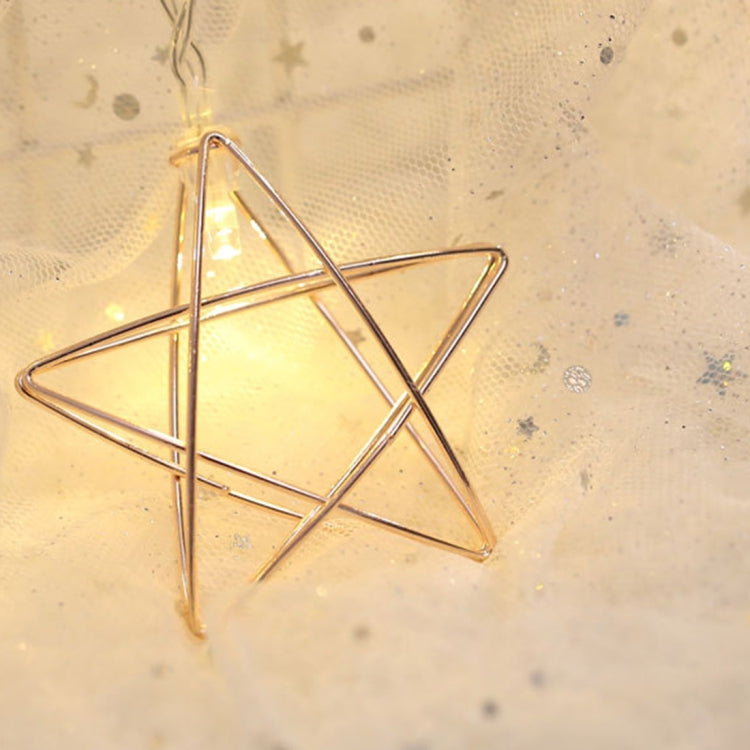 20 LEDs Teenage Style Warm Fairy Decorative Lamp for Christmas, Wedding, Bedroom, Iron Star