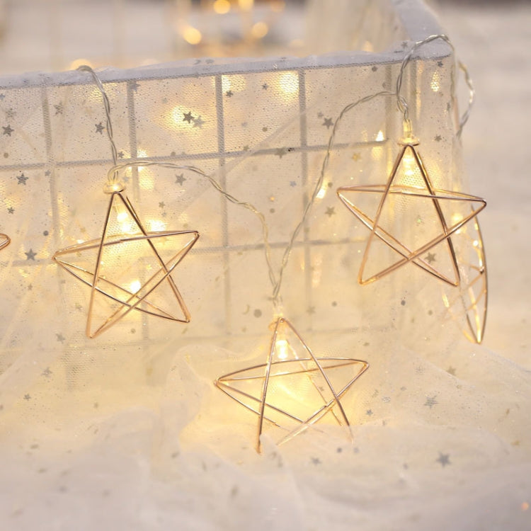 20 LEDs Teenage Style Warm Fairy Decorative Lamp for Christmas, Wedding, Bedroom, Iron Star