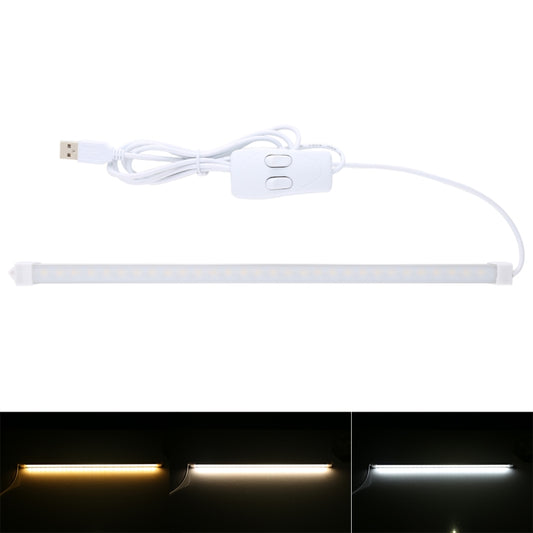 شريط إضاءة LED USB ثلاثي الألوان بطول 34 سم، 60 مصباح LED، 400 لومن، مزود بمفتاح