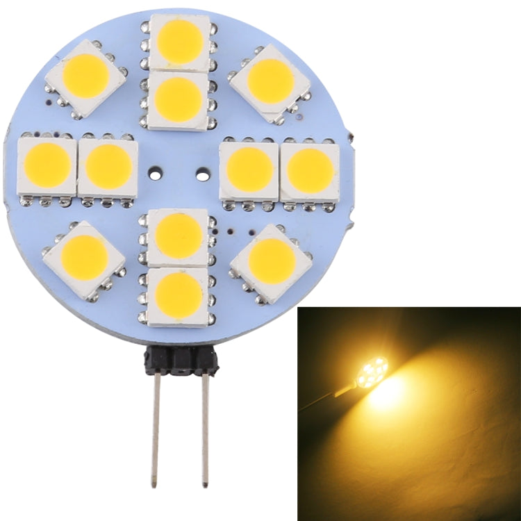 مصباح G4 12 LED SMD 5050 144LM 2800-3200K مع خاصية التعتيم المستمر، قاعدة دبوس الإضاءة الموفرة للطاقة، تيار مستمر 12 فولت، G4 12 LED SMD 5050 144LM، G4 12 LED SMD 5050 144LM