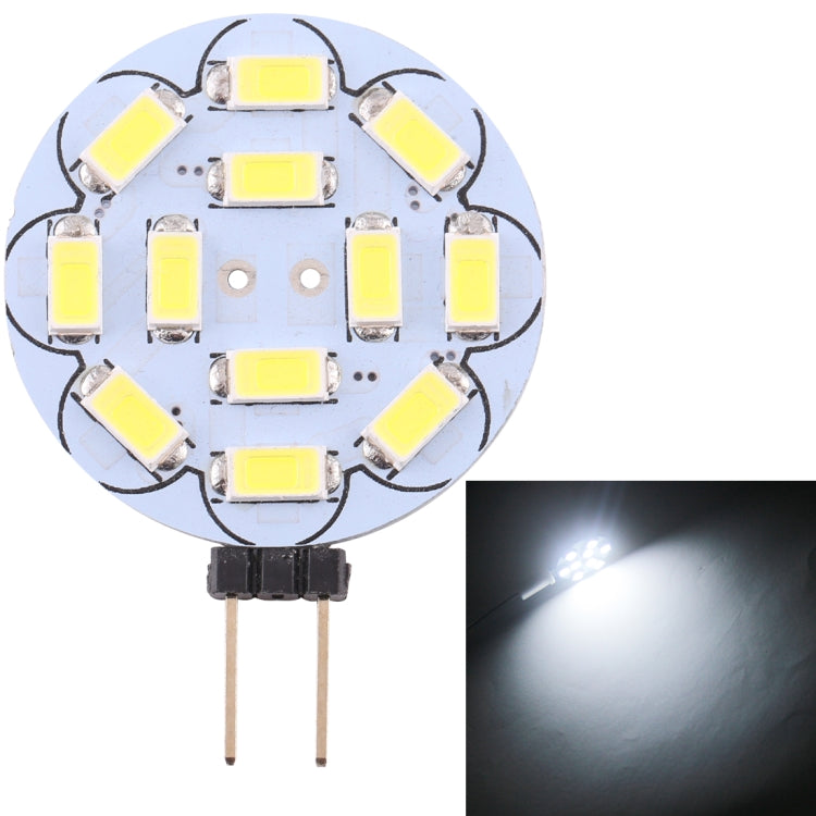 مصباح G4 12 LED SMD 5730 360LM 2800-3200K دائري الشكل مزود بخاصية التعتيم المستمر لتوفير الطاقة، قاعدة دبوس، تيار مستمر 12 فولت، G4 12 LED SMD 5730 360LM، G4 12 LED SMD 5730 360LM