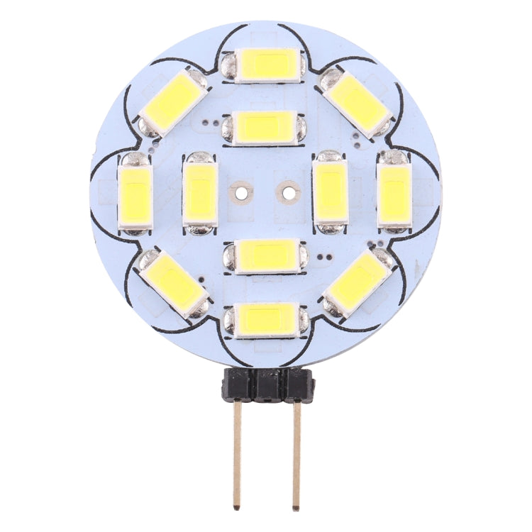 مصباح G4 12 LED SMD 5730 360LM 2800-3200K دائري الشكل مزود بخاصية التعتيم المستمر لتوفير الطاقة، قاعدة دبوس، تيار مستمر 12 فولت، G4 12 LED SMD 5730 360LM، G4 12 LED SMD 5730 360LM