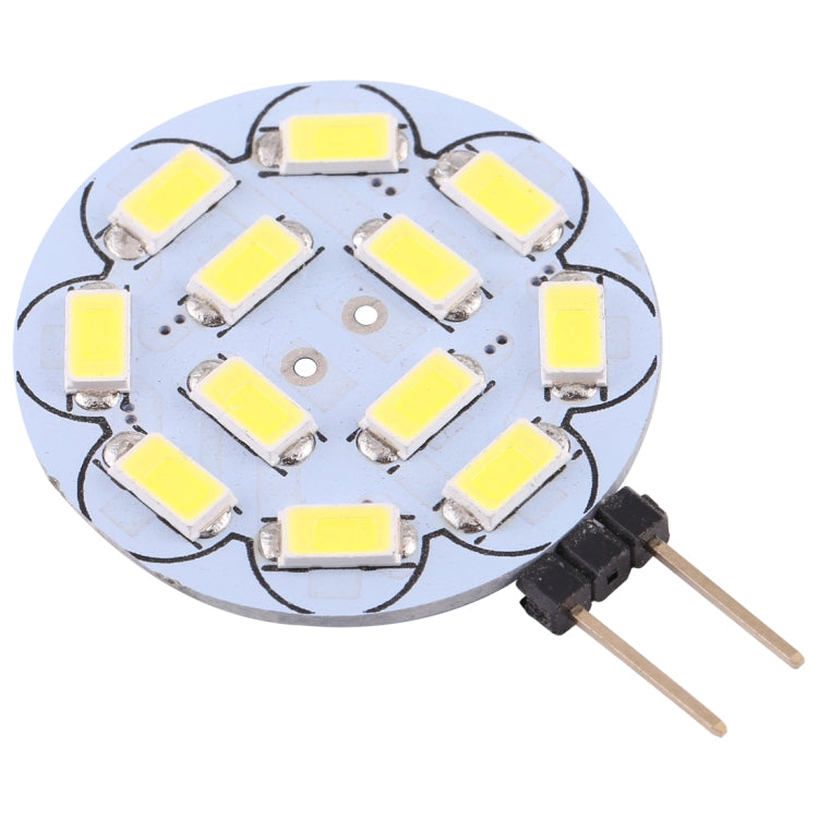مصباح G4 12 LED SMD 5730 360LM 2800-3200K دائري الشكل مزود بخاصية التعتيم المستمر لتوفير الطاقة، قاعدة دبوس، تيار مستمر 12 فولت، G4 12 LED SMD 5730 360LM، G4 12 LED SMD 5730 360LM