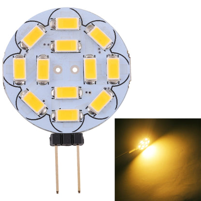 مصباح G4 12 LED SMD 5730 360LM 2800-3200K دائري الشكل مزود بخاصية التعتيم المستمر لتوفير الطاقة، قاعدة دبوس، تيار مستمر 12 فولت، G4 12 LED SMD 5730 360LM، G4 12 LED SMD 5730 360LM