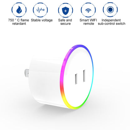 مقبس ذكي للتحكم عن بعد بإضاءة المشهد RGB 10A يعمل مع Alexa وGoogle Home وIFTTT، تيار متردد 100-240 فولت، قابس JP، XS-A18