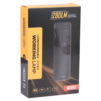 مصباح طوارئ محمول قابل للطي وقابل لإعادة الشحن عبر USB W552، 280 لومن، مقاس: 13.5 × 3.8 سم، W552