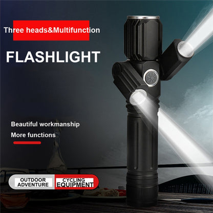 KS-737 USB Charging Waterproof T6+XPE Zoomable LED Flashlight with 4-Modes, KS-737