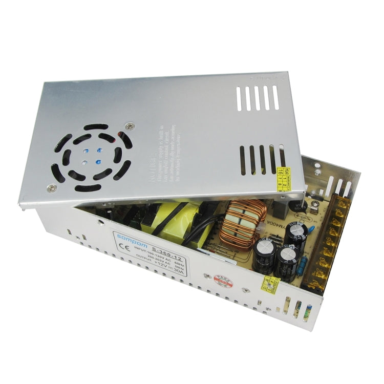 SOMPOM S-360-12 360W 12V 30A Iron Shell Driver LED Light Strip Lighting Monitor Power Supply, 360W 30A