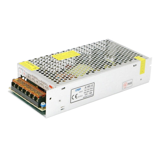 SOMPOM S-180-12 180 واط 12 فولت 15 أمبير محرك قذيفة حديدية شريط إضاءة LED مزود طاقة مراقبة الإضاءة، 180 واط 15 أمبير