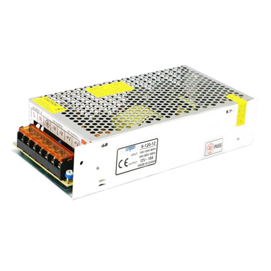 SOMPOM S-120-12 120 واط 12 فولت 10 أمبير محرك قذيفة حديدية شريط إضاءة LED مزود طاقة مراقبة الإضاءة، 120 واط 10 أمبير
