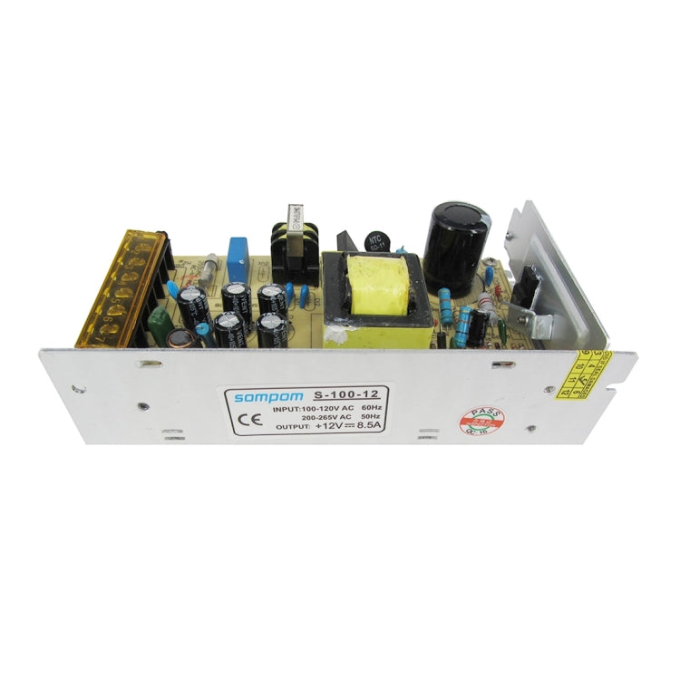 SOMPOM S-100-12 100W 12V 8.5A Iron Shell Driver LED Light Strip Lighting Monitor Power Supply, 100W 8.5A