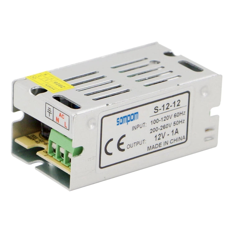 SOMPOM S-12-12 12 واط 12 فولت 1 أمبير محرك قذيفة حديدية شريط إضاءة LED مزود طاقة شاشة الإضاءة، 12 واط 1 أمبير