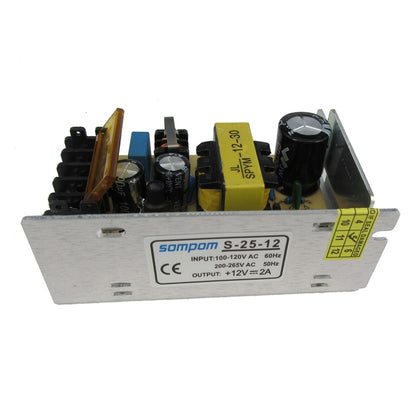 SOMPOM S-24-12 24 واط 12 فولت 2 أمبير محرك قذيفة حديدية شريط إضاءة LED مزود طاقة شاشة، 24 واط 2 أمبير