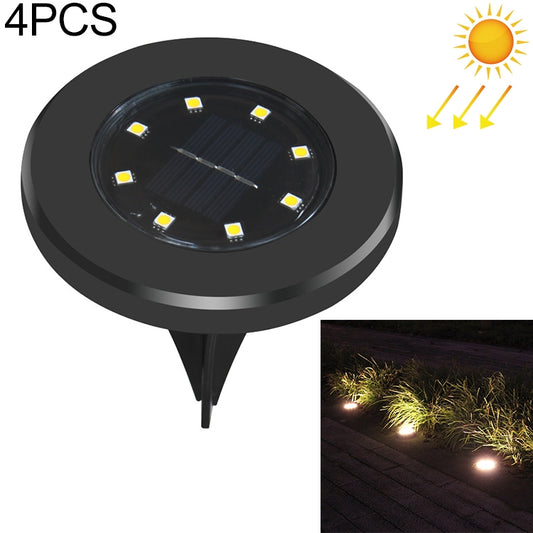 4 PCS 8 LEDs IP65 Waterproof Solar Powered Buried Lamp Garden Villa Garden Lawn Decorative Spotlight